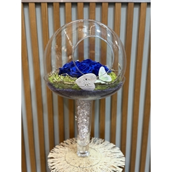 ARREGLO ROSAS AZULES PRESERVADA - Imagen 1