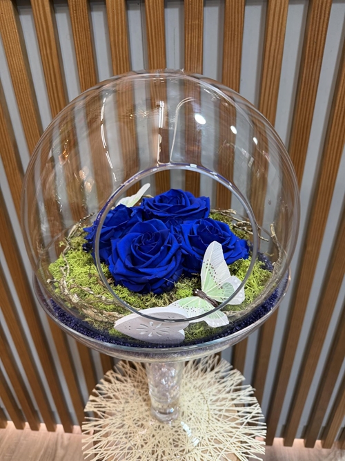 ARREGLO ROSAS AZULES PRESERVADA - Imagen 2