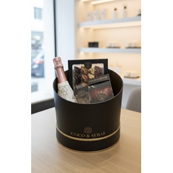 CAJA DE BOMBONES BELGAS Y VINO ESPUMOSO - Imagen 1