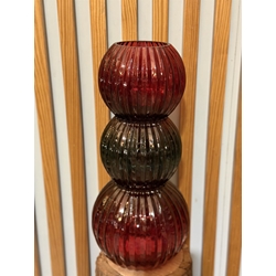 JARRÓN CRISTAL ROJO VERDE - Imagen 1