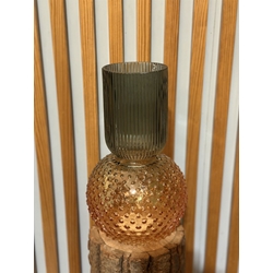 JARRÓN CRISTAL VERDE NARANJA - Imagen 1